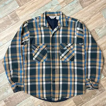 80s USA 파이브라 브라더 퀼팅 플란넬 셔츠 M