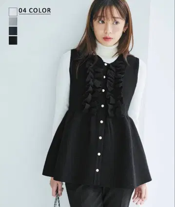 베이스먼트 프릴 포함 블랙 베스트