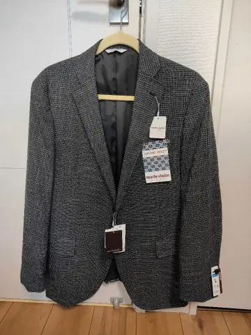 마리끌레르 그레이 체크 무늬 비즈니스 자켓