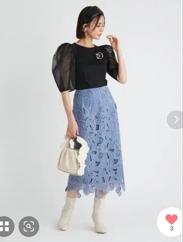 CELFORD 리본 레이스 타이트 스커트