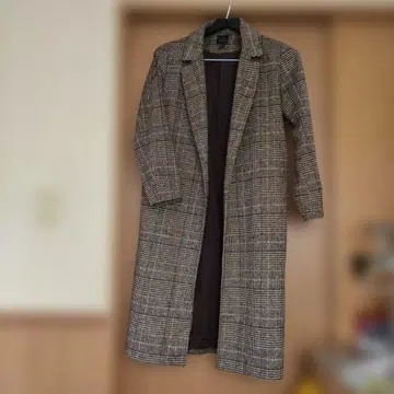 FOREVER 21 체크 무늬 롱 코트 M