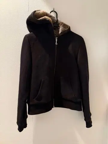 juicy couture 퍼 안감 후드 부착 후드티 XL