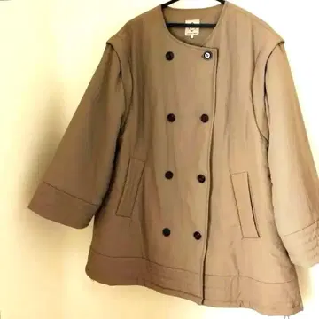 [ 새상품급 ] 사만사 모스모스 노카라 나일론 숏코트 베스트 코트