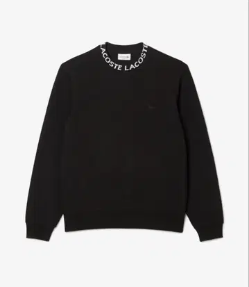 [ 미사용 새상품 ] 라코스테 자카드 넥 크루넥 맨투맨 블랙