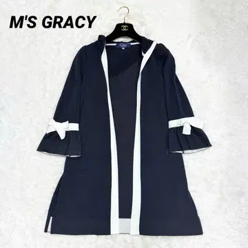 [새상품급] 엠즈 그레이시 롱 가디건 니트 리본 38 겉옷