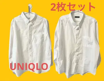 UNIQLO 옥스퍼드 셔츠 남성용 XL 증정품 포함 2장 세트