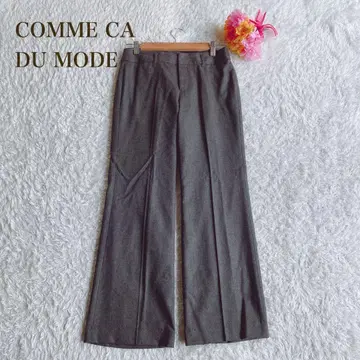 꼼사데모드 [ M ] 그레이 와이드 팬츠 스트레이트 슬랙스 무지