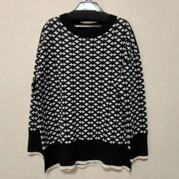 UNTITLED 자카드 울 블렌드 니트 블랙