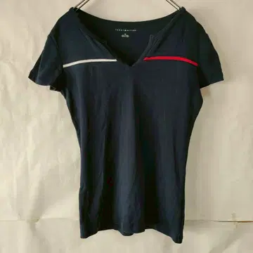 TOMMY HILFIGER 반팔 V넥 T셔츠 로고T셔츠 네이비 S