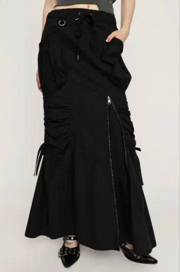 SLY OPEN ZIP MERMAID CARGO SK 롱 스커트