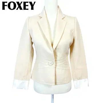 [ 새상품급 ] FOXEY 캐시미어 테일러드 자켓 원버튼 38 무지