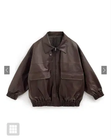 브라운 숏 기장 가죽 자켓