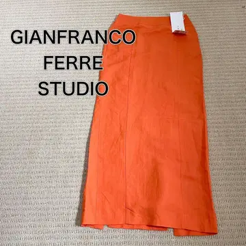 [ 미사용 ] 장프랑코 페레 롱 맥시 스커트 린넨 오렌지