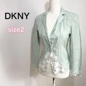 린넨 자켓 자수 DKNY 그린 계열 민트 린넨 100%