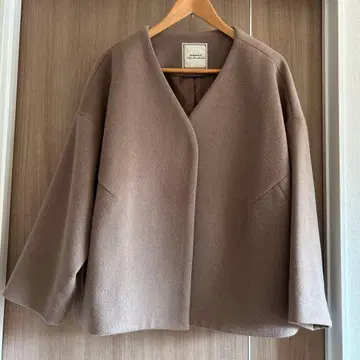 JEANASIS*숏 비버 하프 노카라 코트