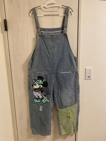 미키 데님 살로펫 오버롤