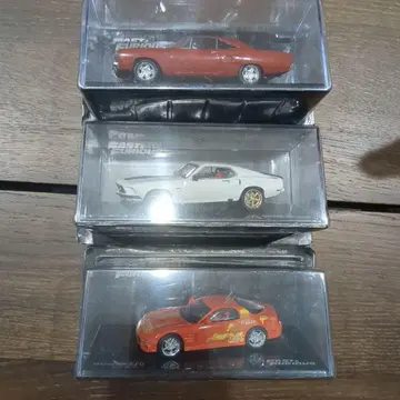 미니카 3대 세트 플리머스 로드러너 RX-7 머스탱