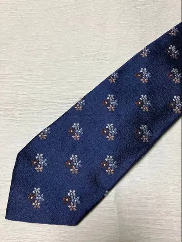 stefanobigi 네이비 꽃무늬 넥타이