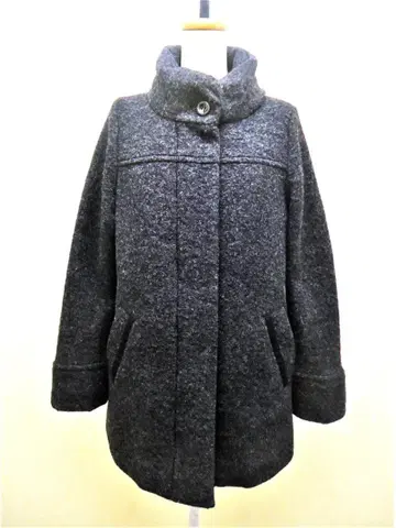 mi-deu 다운 카라 그레이 색상 충전솜 코트 ( M )