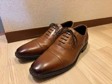 가죽 신발 브라운 발수 26.0 와이드