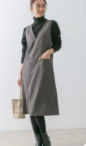 URBAN RESEARCH ROSSO 체크 무늬 점퍼 원피스