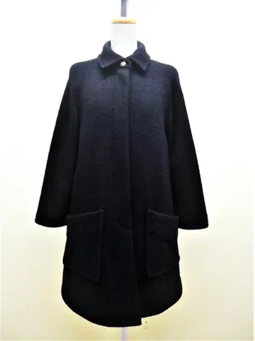 mjuka 압축 울 블랙 롱 코트 ( F )