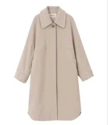 COCO DEAL 스탠 칼라 라운드 헴 코트