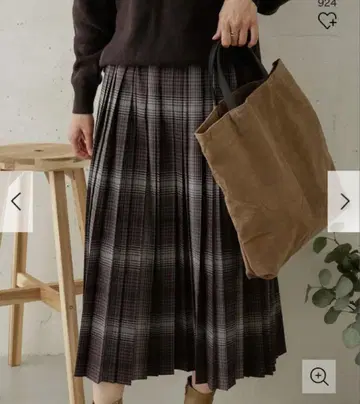 어반 리서치 도어스 체크 플리츠 스커트