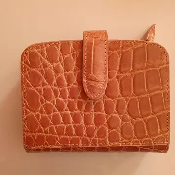 핑크 가죽 접이식 지갑