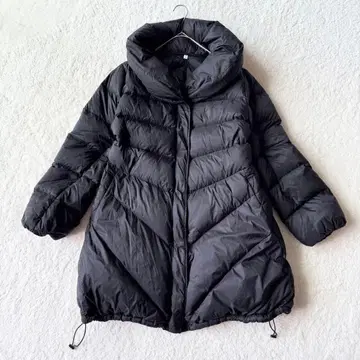 크로스플러스 다운 코트 여배우 옷깃 3L 빅 사이즈 블랙 미사용급