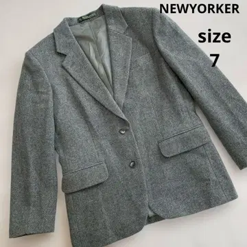 새상품급 뉴요커 트위드 울 100% 테일러드 자켓 일본제