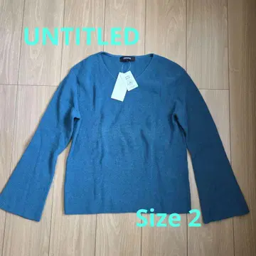 [ 새상품 ] UNTITLED 터콰이즈 스웨터 플레어 소매 Size 2