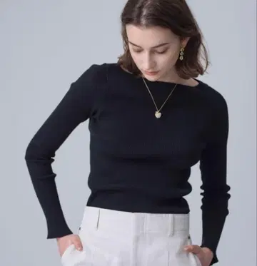 AURALEE 론 허먼 기가 보트넥 풀오버 블랙 0