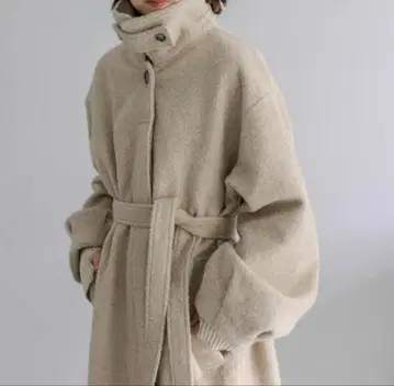 mystic 스탠 칼라 롱 코트