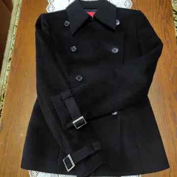 RESTIR 블랙 피 코트 다즐 브레스트