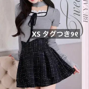 XS 사이즈 미셸 마카롱 트위드 슬림 레그 스커트 이너 팬츠 포함