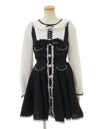 리즈리사 리본 트위드 서큘러 원피스