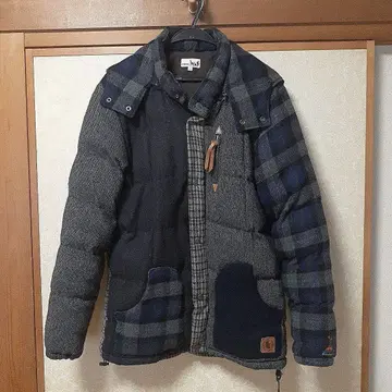 체크 무늬 자켓 (후드 부착)