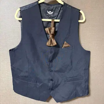 수트 베스트 나비 넥타이 치프 세트