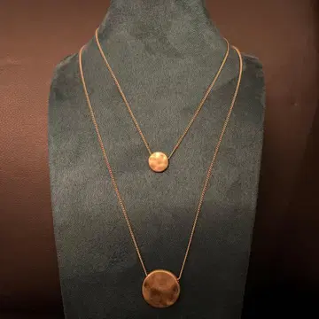 유나이티드 애로우즈 골드 라운드 펜던트 목걸이 길이별 2개 세트