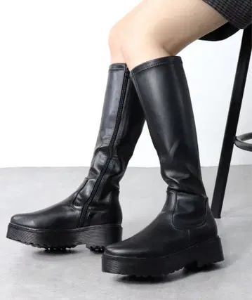 경량 통굽 스트레치 트랙 밑창 롱 부츠