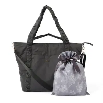 Francfranc 클래식 플라워 트래블 백 다크 그레이