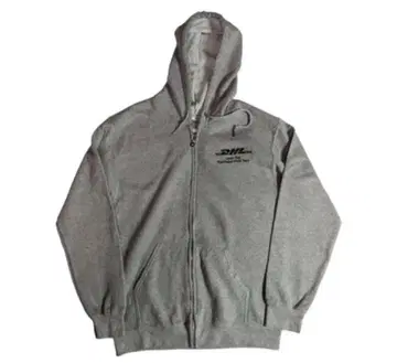 기업 로고 DHL 후드 맨투맨 S 멜란지 그레이 풀 집업 후드티 후디