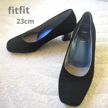 [ 새상품급 ] fitfit 핏핏 펌프스 스웨이드 스퀘어토 블랙