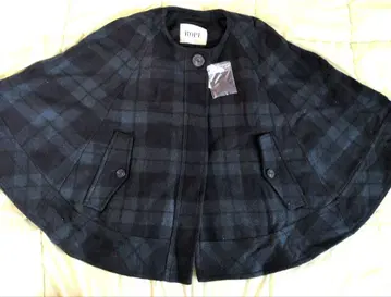 ROPE 체크 무늬 케이프 코트