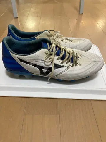 Mizuno 리뷰라 축구화 화이트/블루 25.5 cm