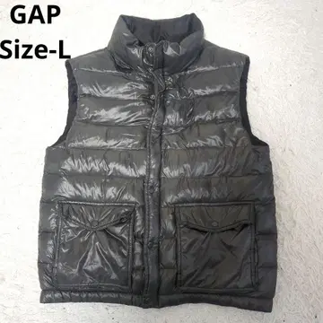 GAP 다운 베스트 카키 후드 부착 y2k 광택 헤이세이