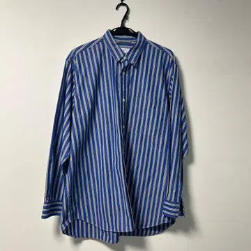 417 EDIFICE 블루 화이트 스트라이프 긴팔 셔츠