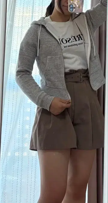 그레이 집업 후드티 M 사이즈