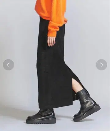 BEAUTY&YOUTH 폴리에스테르 블렌드 코드라이크 타이트 스커트